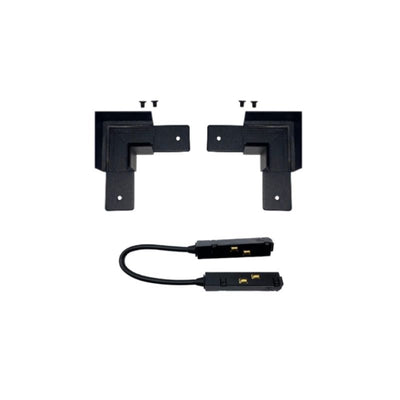 Connecteur Angle 90° pour Rail Magnétique en Saillie Noir + Connecteur Souple