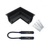 Connecteur Angle 90° pour Rail Magnétique Encastré Noir + Connecteur Souple