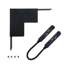 Connecteur Angle Rentrant pour Rail Magnétique en Saillie Noir + Connecteur Souple