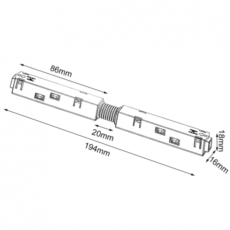 Connecteur Linéaire Souple pour Rail Magnétique 48V - Silamp France