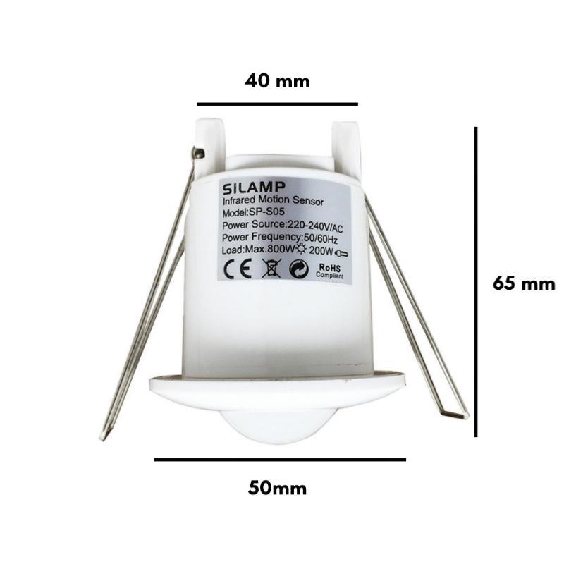 Détecteur de Mouvement Encastrable 6m 360° 220V Ø50mm - Silamp France