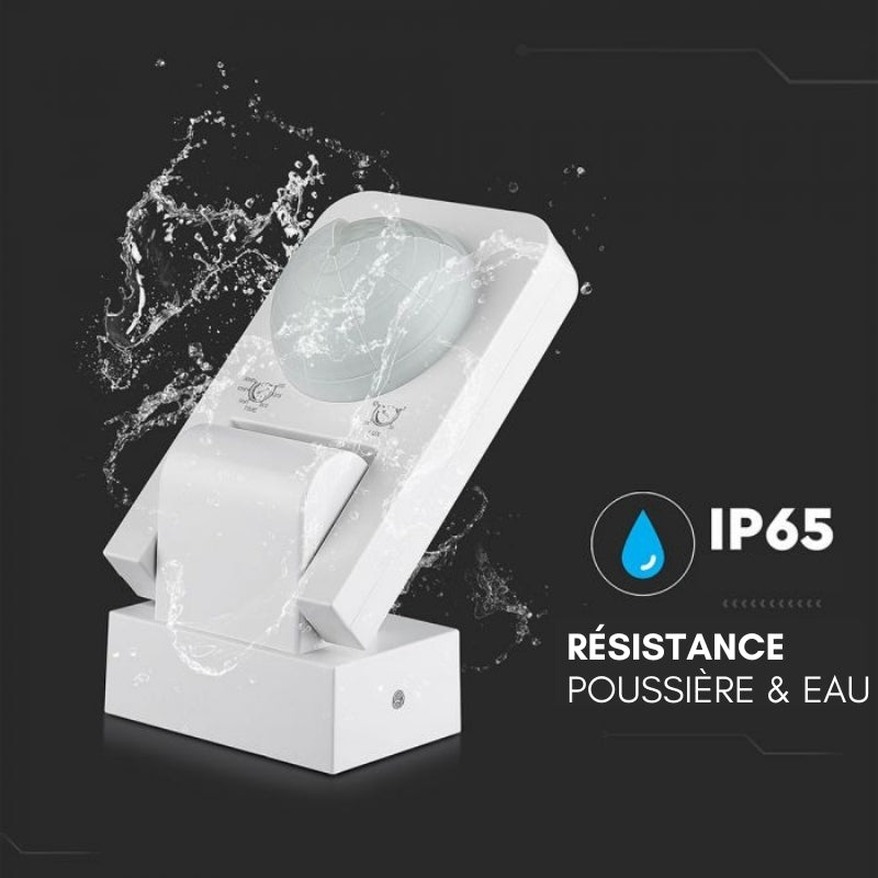 Détecteur de Mouvement Infrarouge Orientable IP65 Blanc - Silamp France