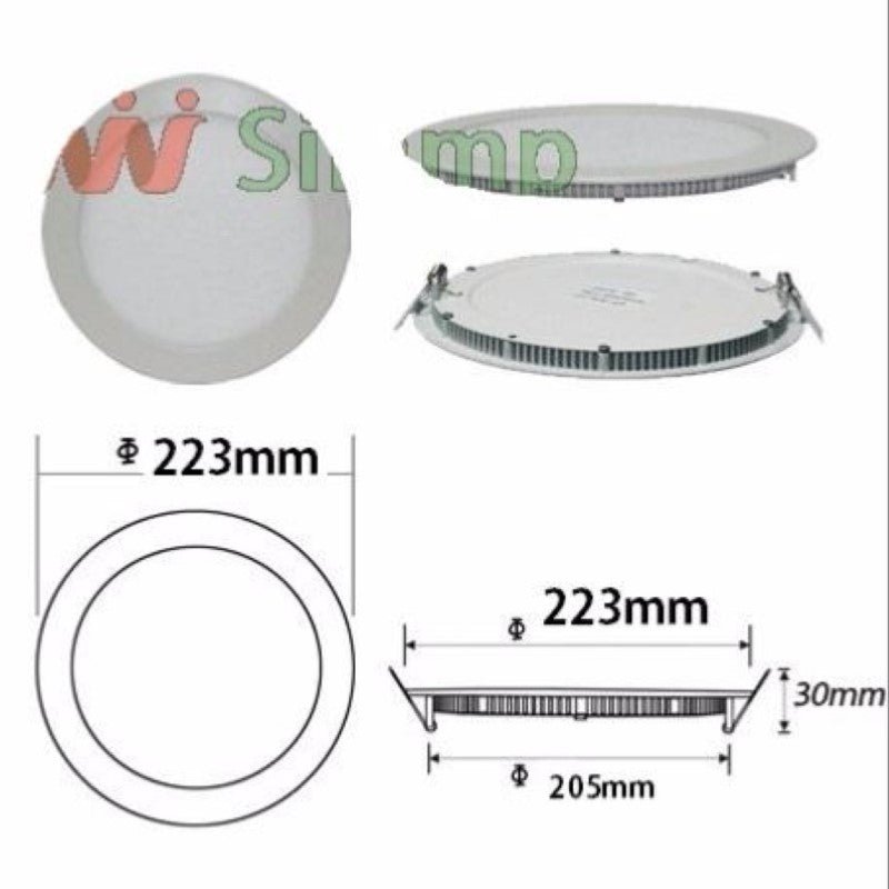 Downlight Dalle LED Extra Plate Ronde ALU 18W (Pack de 10) - Silamp France