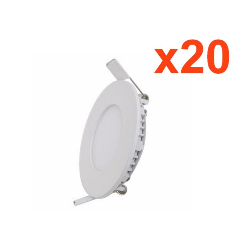 Spot LED Encastrable Rond BLANC 12W (Pack de 20)