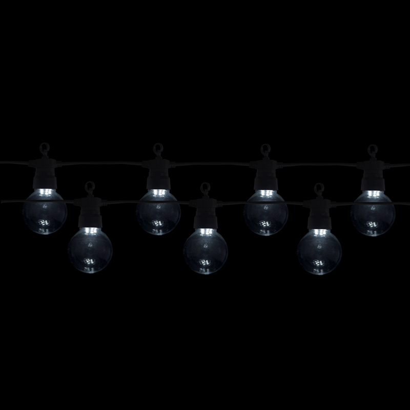 Guirlande Guinguette LED 13M 20pcs 6W IP65 Monocouleur - Câble Noir