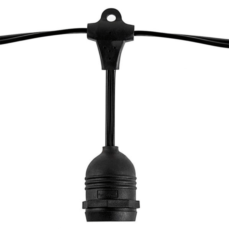 Guirlande Guinguette LED 15M IP65 pour 15 Ampoules E27 Suspendues (non fournies) - Silamp France