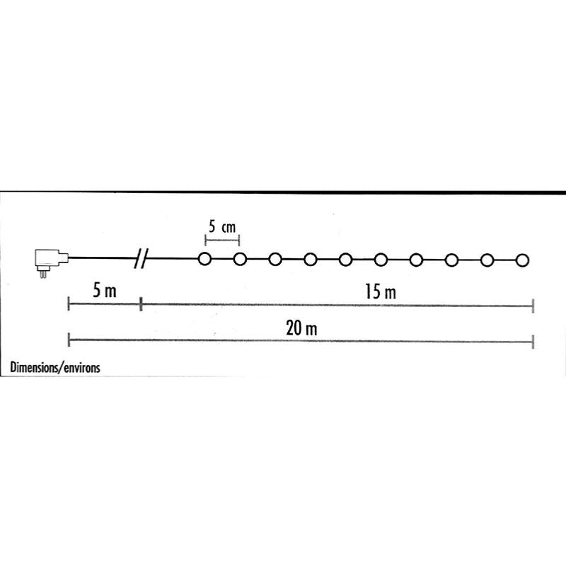 Guirlande LED 220V 15M IP44 300 LED - Blanc Froid (+transfo)