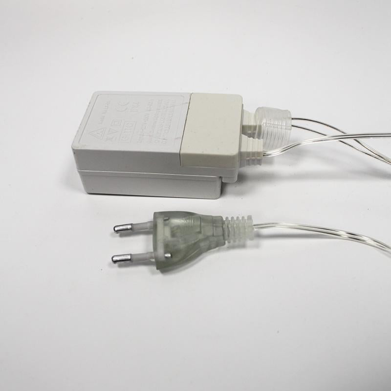 Guirlande Rideau 600LED IP44 10M avec timer, Câble transparent - Bleu