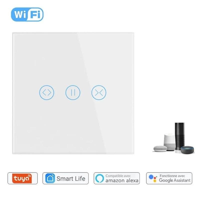 Interrupteur pour Volet Roulant Connecté Wifi Tactile Blanc - Silamp France