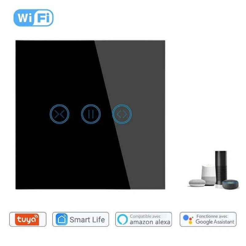 Interrupteur pour Volet Roulant Connecté Wifi Tactile Noir - Silamp France