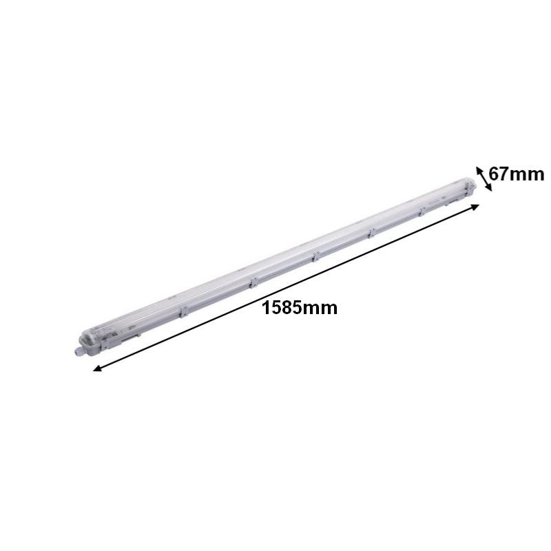 Kit de Réglette LED étanche + 1 Tube Néon LED 150cm T8 22W (Pack de 12) - Silamp France