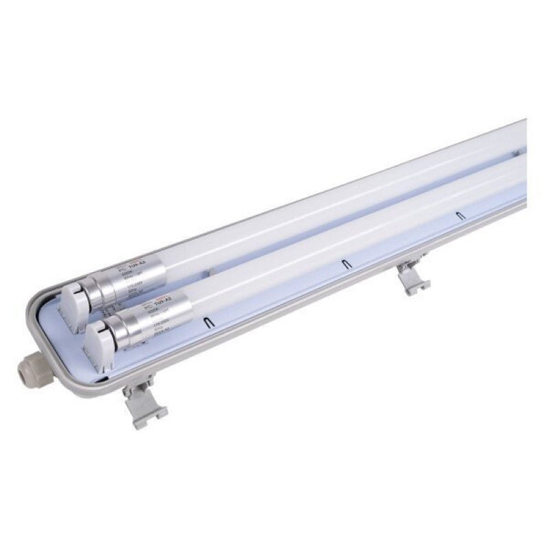 Kit de Réglette LED étanche Double IP65 + 2 Tubes T8 120cm 18W (Pack de 8) - Silamp France