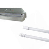 Kit de Réglette LED étanche Double pour Tubes T8 120cm IP65 (2 Tubes Néon LED 120cm T8 20W inclus)