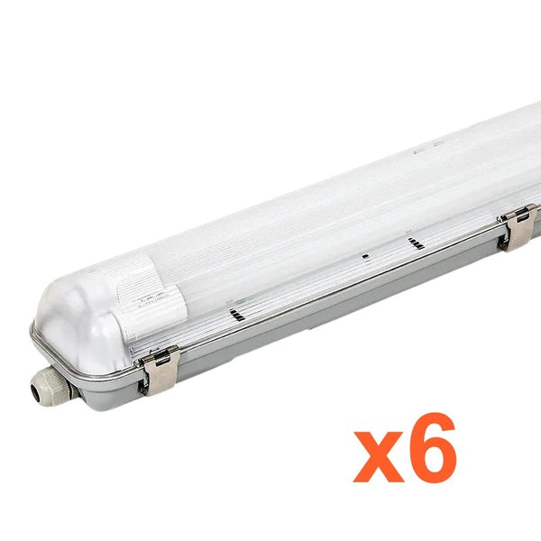 Kit de Réglette LED IP65 + 2 Tube Néon LED 120cm T8 18W (Pack de 6 ...