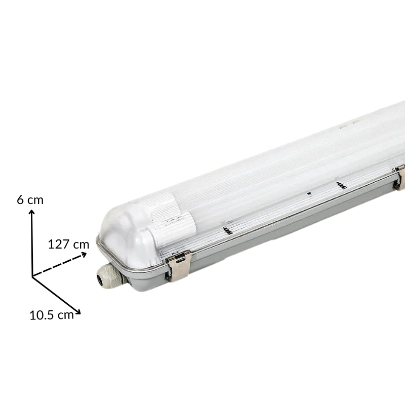 Kit de Réglette LED IP65 + 2 Tube Néon LED 120cm T8 18W - Silamp France