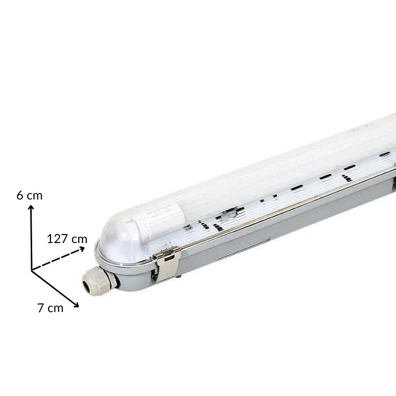 Kit de Réglette LED IP65 + Tube Néon LED 120cm T8 18W - Silamp France