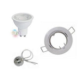 Kit Spot LED GU10 encastrable 8W Orientable Rond Blanc