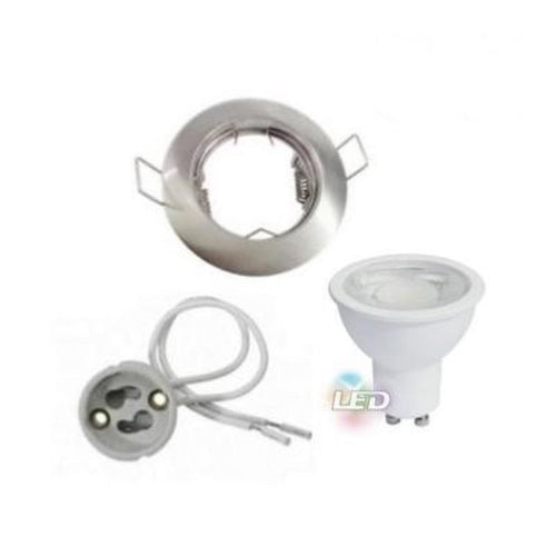 Kit Spot LED GU10 encastrable avec Ampoule LED 8W