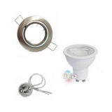 Kit Spot LED GU10 Encastrable Orientable 8W Rond Inox