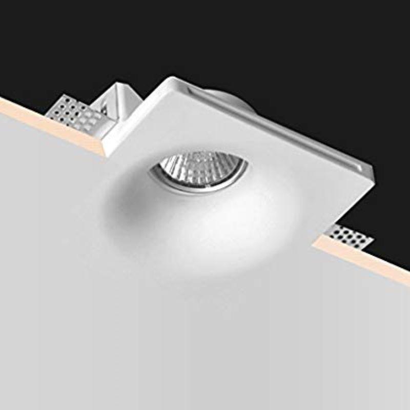Kit Support Spot GU10 LED Carré Blanc Ø120mm avec Ampoule LED 6W (Pack de 10) - Silamp France