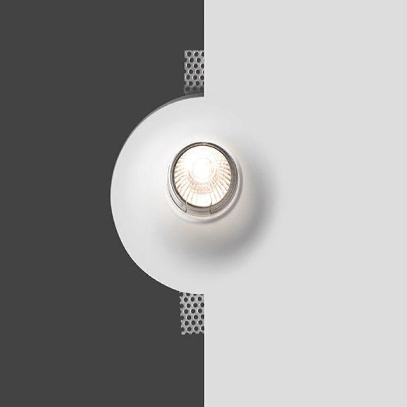 Kit Support Spot GU10 LED Rond Blanc Ø120mm + vitre opaque avec Ampoule LED 6W - Silamp France