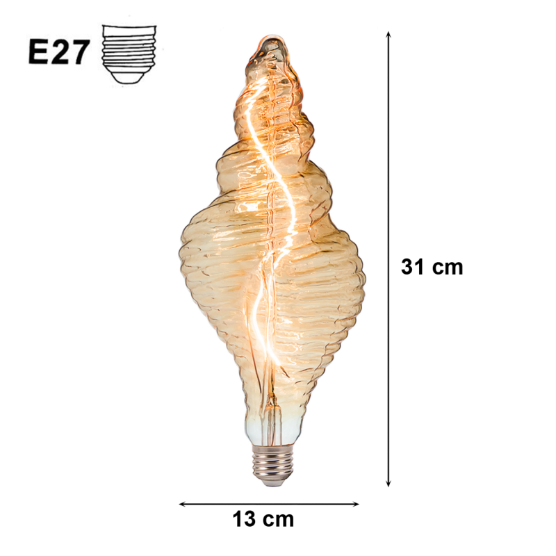 Ampoule LED E27 Filament 8W Coquille