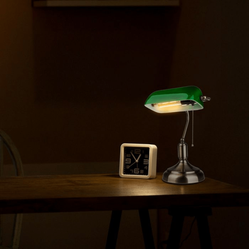 Lampe de Banquier Verte avec Interrupteur pour Ampoule E27 Garantie 5 ans - Silamp France