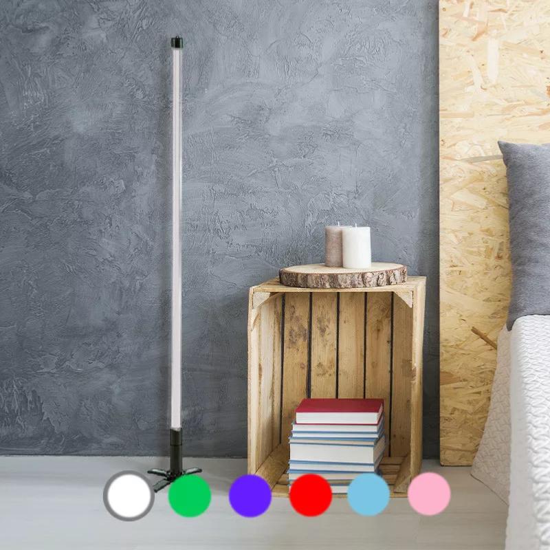 Lampe Tube Néon sur Pied Blanc 134cm