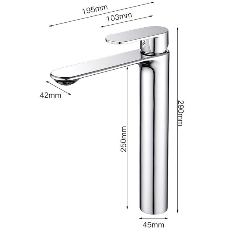 Robinet Mitigeur Lavabo Inox Arrondi pour Salle de Bain