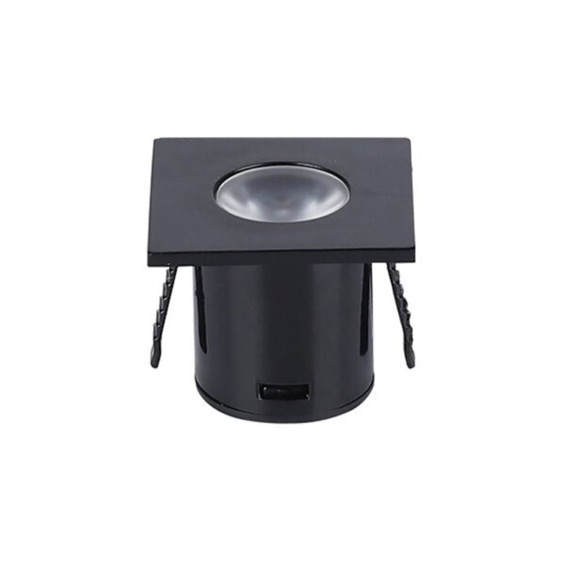 Mini Spot LED Encastrable 1W 90° carré Noir - Silamp France
