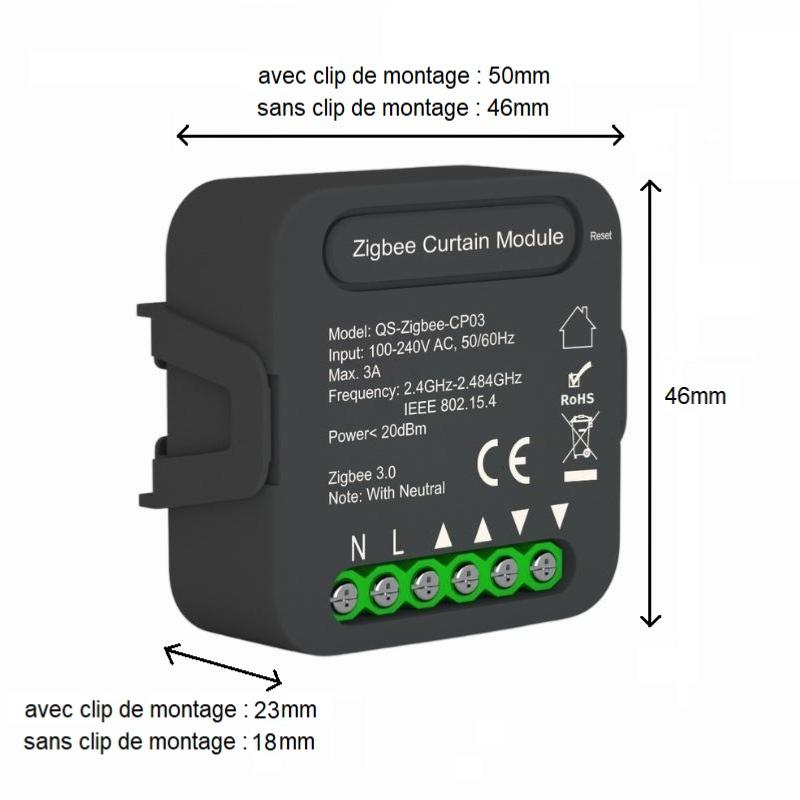Module Interrupteur Volet Roulant Connecté Zigbee - Silamp France