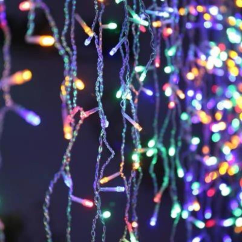 Rideau lumineux avec etoile 100 LED Multicolores, deco noel - Badaboum