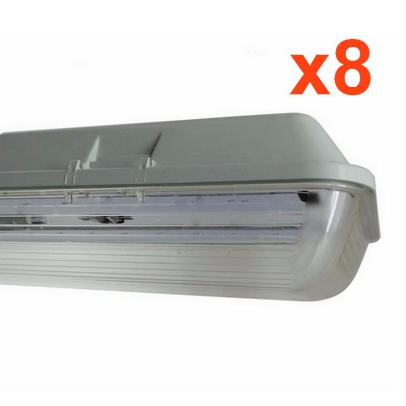 Réglette LED étanche Double pour Tubes LED T8 150cm IP65 (boitier vide) (pack de 8)