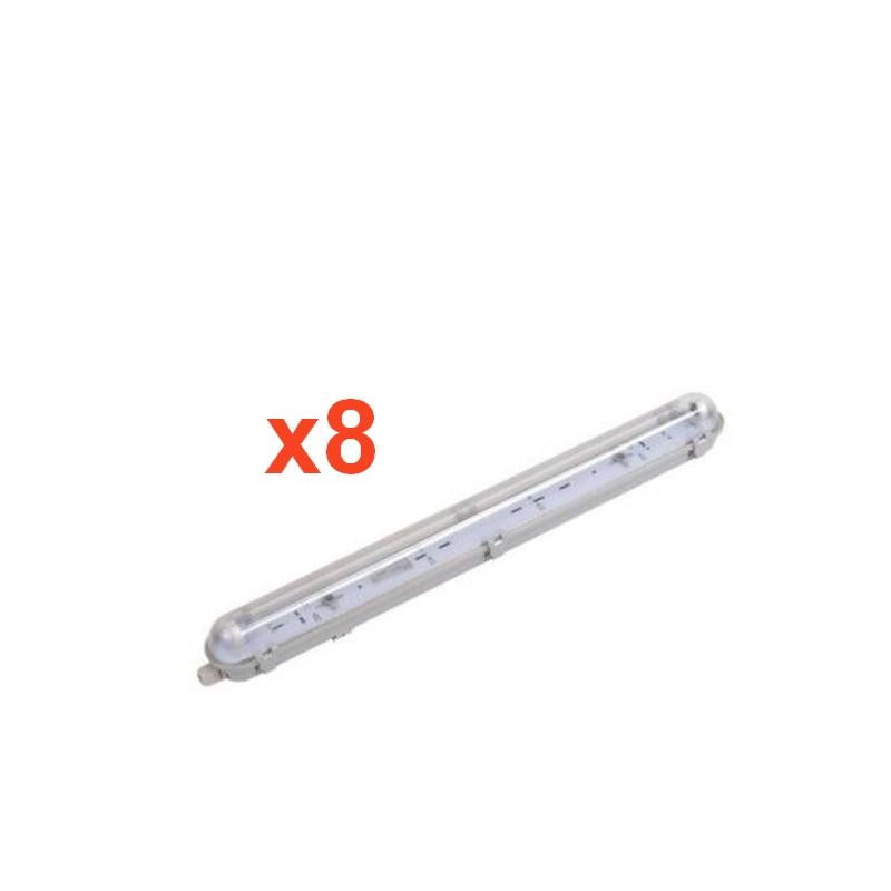 Réglette étanche pour Tube LED T8 120cm IP65 (Boitier vide) (Pack de 8)