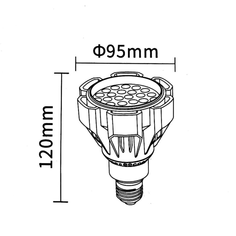 Ampoule LED E27 35W NOIRE 220V PAR30
