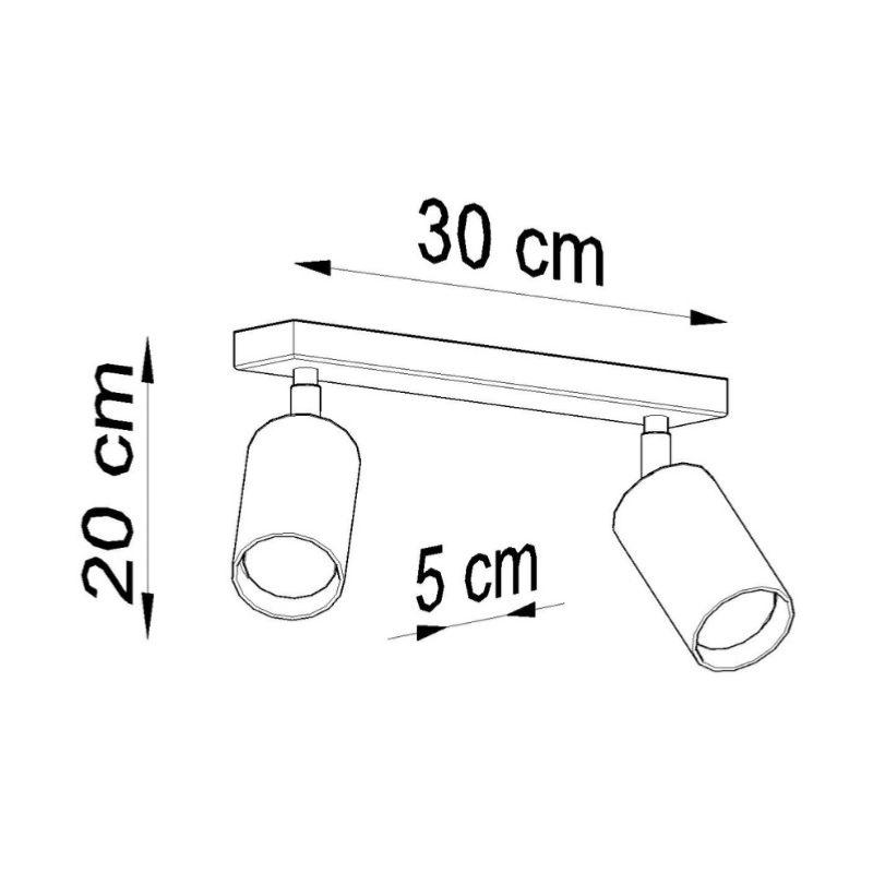 Plafonnier Bois Orientable pour 2 Ampoules GU10