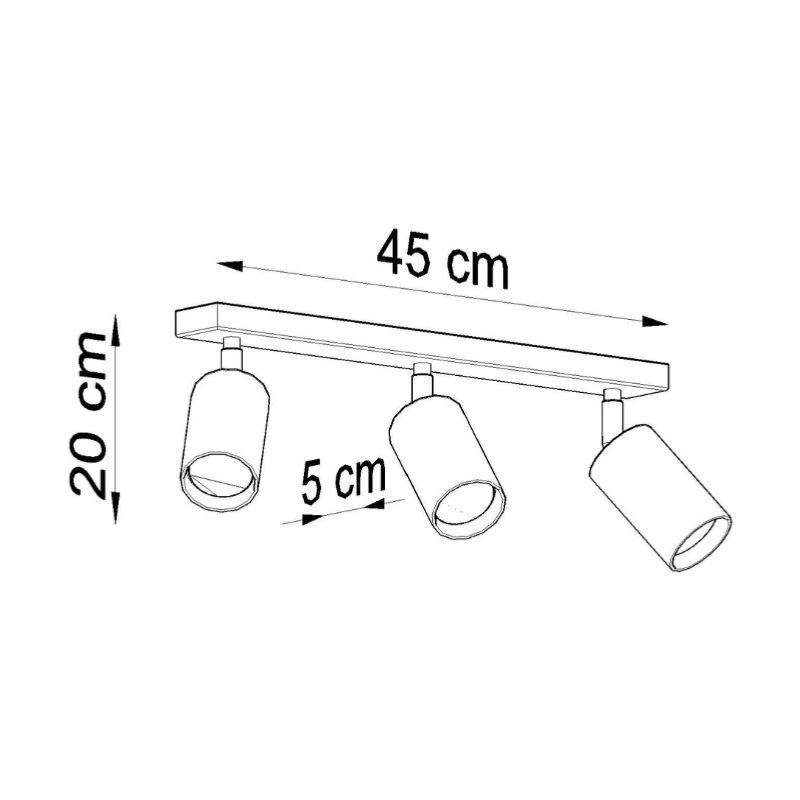 Plafonnier Bois Orientable pour 3 Ampoules GU10