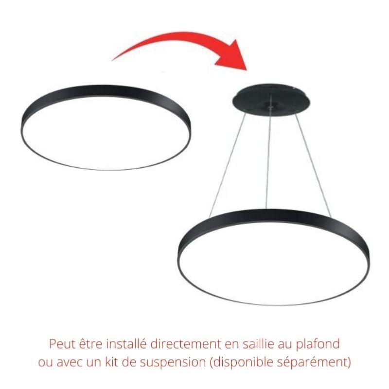 Plafonnier LED Noir 30W 40cm - Silamp France