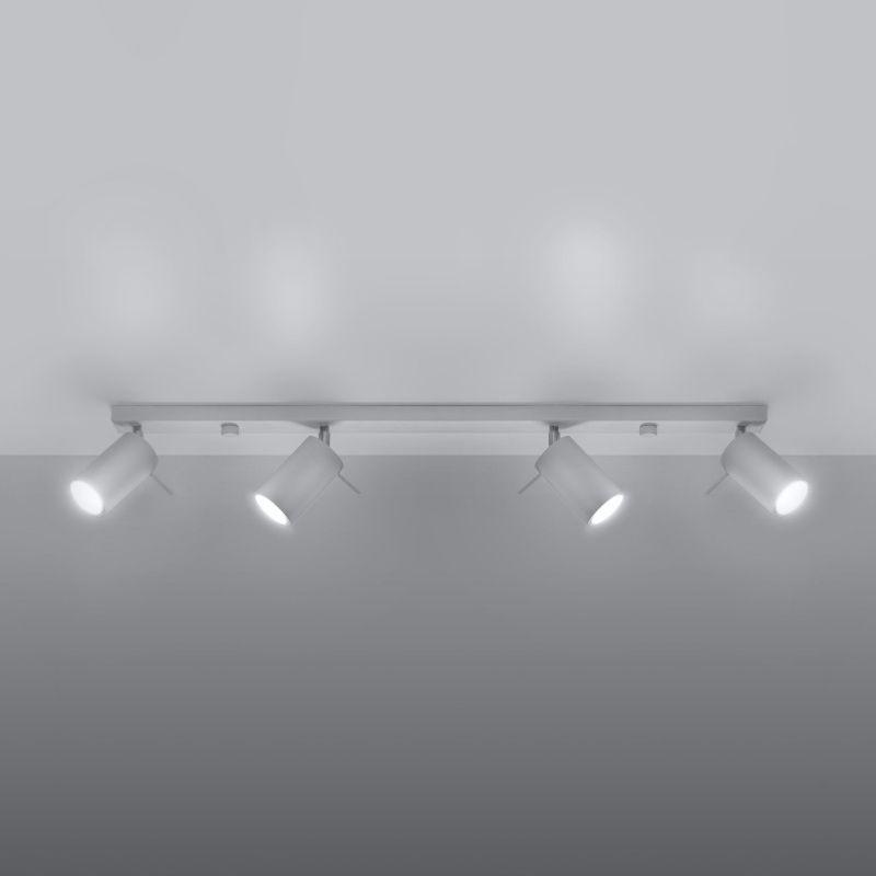 Plafonnier Spot Orientable Blanc pour 4 Ampoules GU10