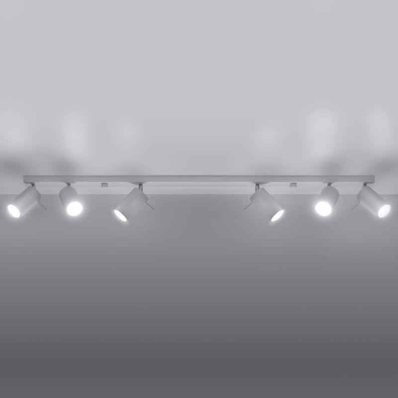 Plafonnier Spot Orientable Blanc pour 6 Ampoules GU10