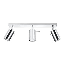 Plafonnier Spot Orientable Inox pour 3 Ampoules GU10