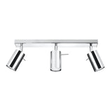 Plafonnier Spot Orientable Inox pour 3 Ampoules GU10