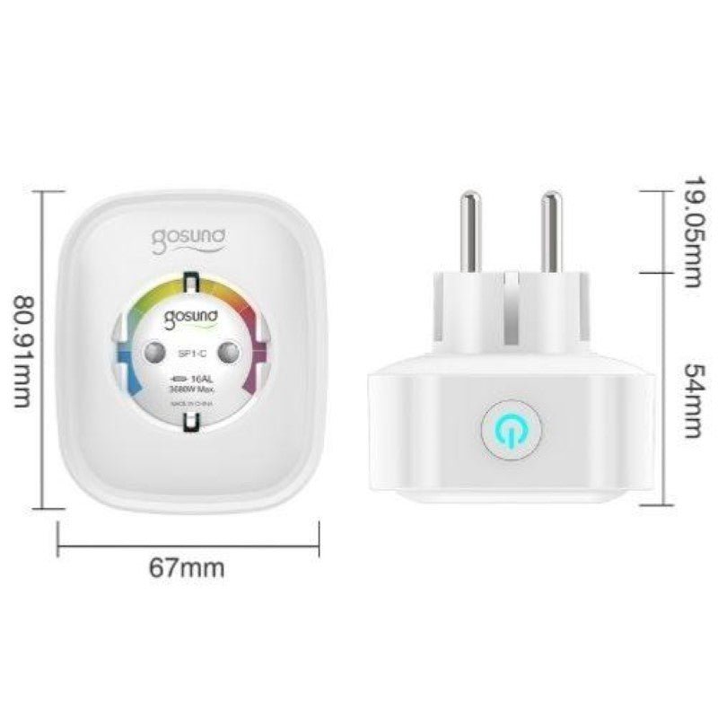 Prise Connectée WiFi 2.4GHz 16A Blanche (Lot de 2) - Silamp France