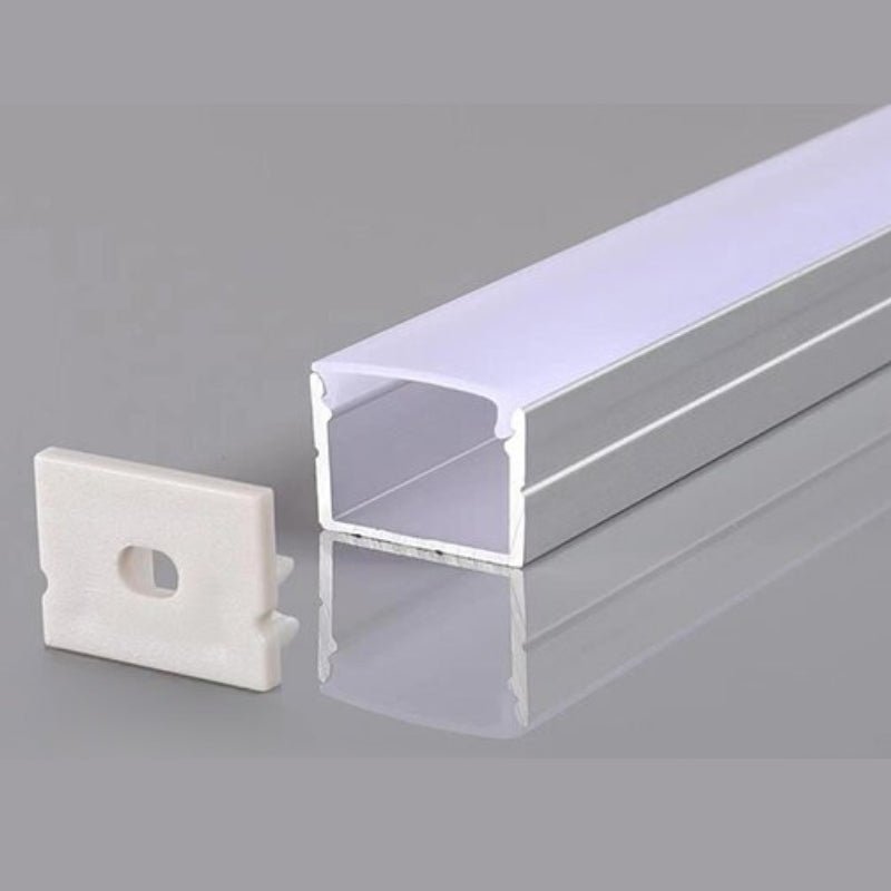 Profilé Aluminium 19x13mm 2m Pour Ruban LED Couvercle Opaque Blanc - Silamp France