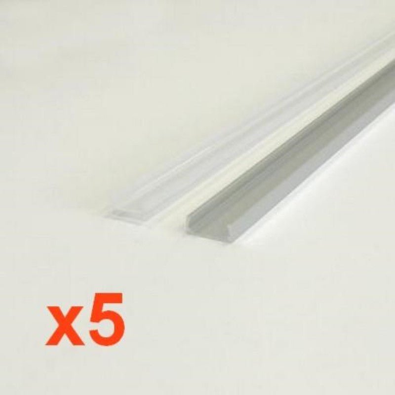 Profilé Aluminium 1m pour Ruban LED avec Couvercle Blanc Opaque (Pack de 5) - Silamp France