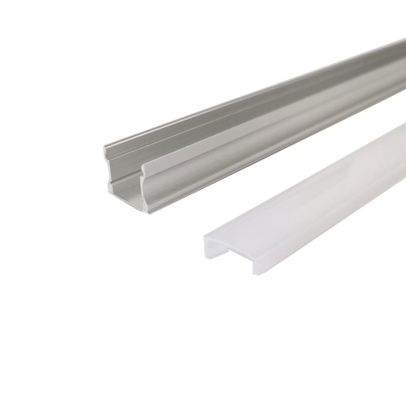 Profilé Aluminium 1m pour Ruban LED avec Cache Blanc Opaque - SILAMP