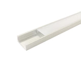Profilé Aluminium 2m pour Ruban LED avec Couvercle Blanc Opaque