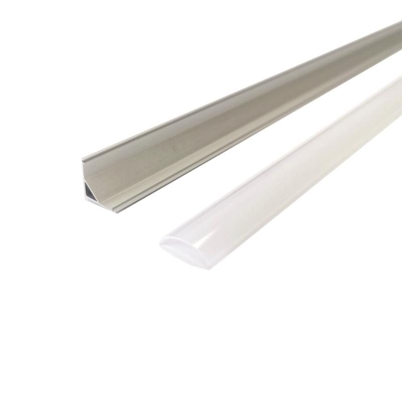 Profilé Aluminium Angle 2m pour Ruban LED Couvercle Blanc Opaque - Silamp France