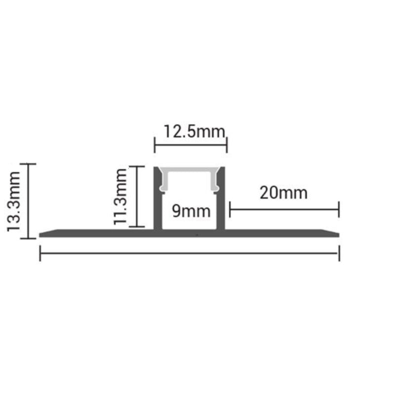 Profilé Aluminium Encastrable 2m pour Ruban LED - Silamp France