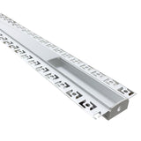Profilé Aluminium encastré 2m pour Ruban LED Double Couvercle Blanc Opaque